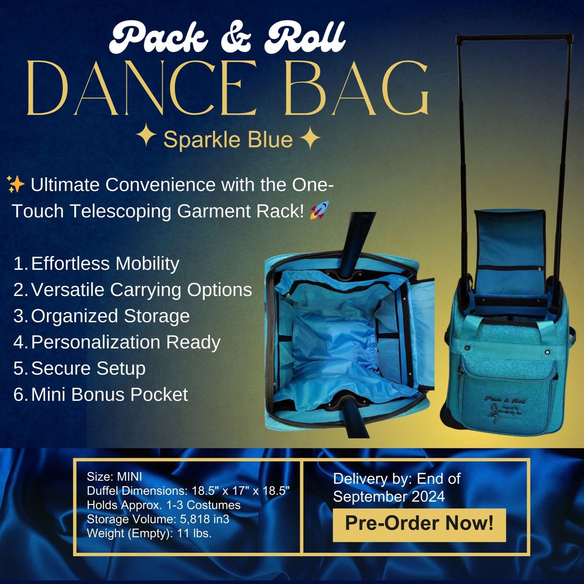 Mini Pack &amp; Roll Dance Bag - STORE PICK UP ONLY